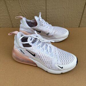 Nike Air Max 270 White Bleached Coral Pink Sneakers AH6789-110 Women’s Size 6.5